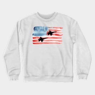 planes square with american flag Crewneck Sweatshirt